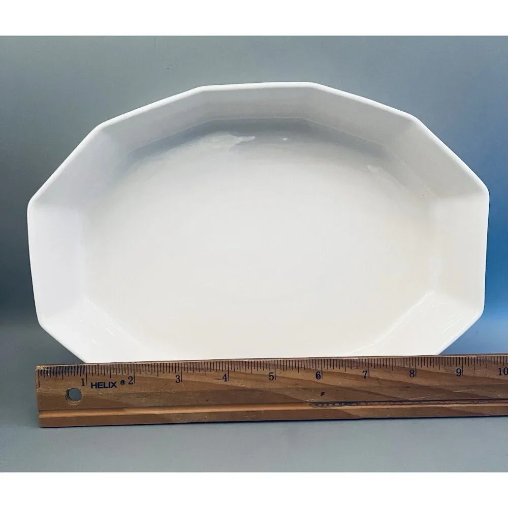 Set of 2 Vintage USA Heritage White Dishes- Serving Platter & Baker Pfaltzgraff